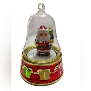 Mr Christmas ornament Santa Claus Music Box with Gift Design